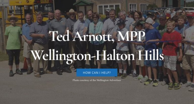 MPP Arnott Launches Website For Wellington-Halton Hills Constituents