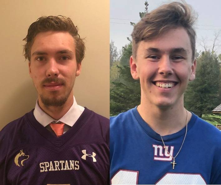 image via globalnews.ca - Sam Cross (left) and Jakob Tomas will play an exhibition high school football game in Edmonton on Saturday as part of the All-Canadian TITAN Team.