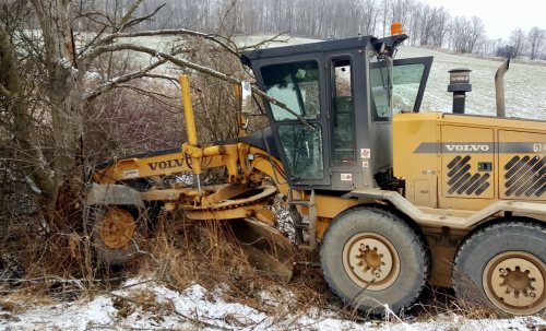 Grader Forced Off Road In Morriston