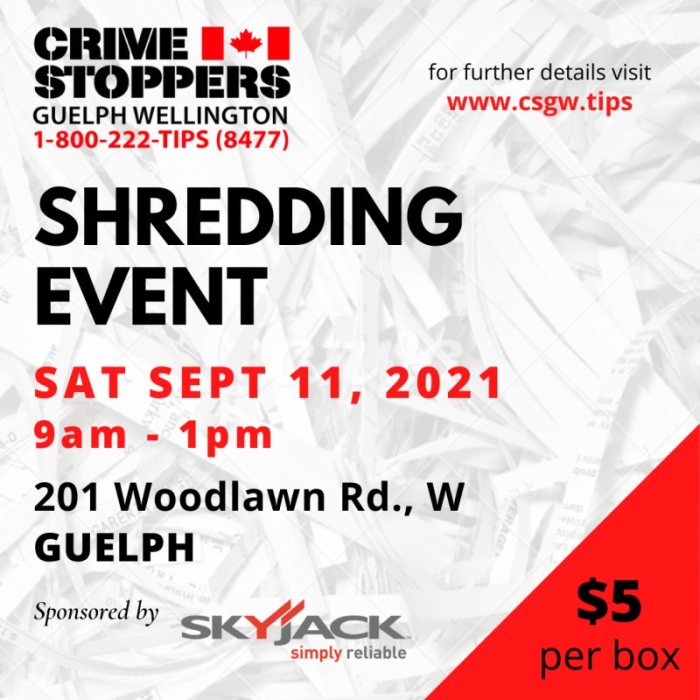Crime Stoppers Shredding Event 2021