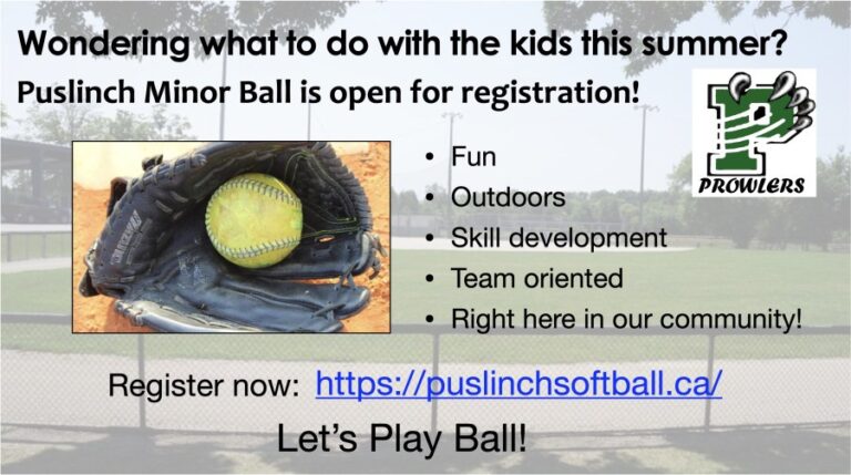 Puslinch Minor Ball Now Open For Registration