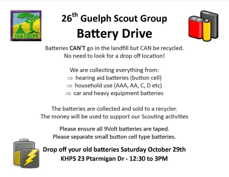 26th Scouts Group Battery Recycling Drive On October 29th